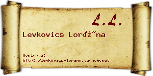 Levkovics Loréna névjegykártya